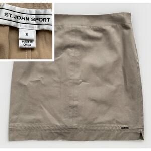 ST JOHN SPORT Skort Skirt Women’s Size 8 Cotton/Spandex Stretch Neutral Minimal
